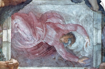 Sistine Chapel Ceiling: God Dividing Light from Darkness (pre restoration)