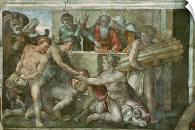Sistine Chapel Ceiling: Noah After the Flood (pre restoration)