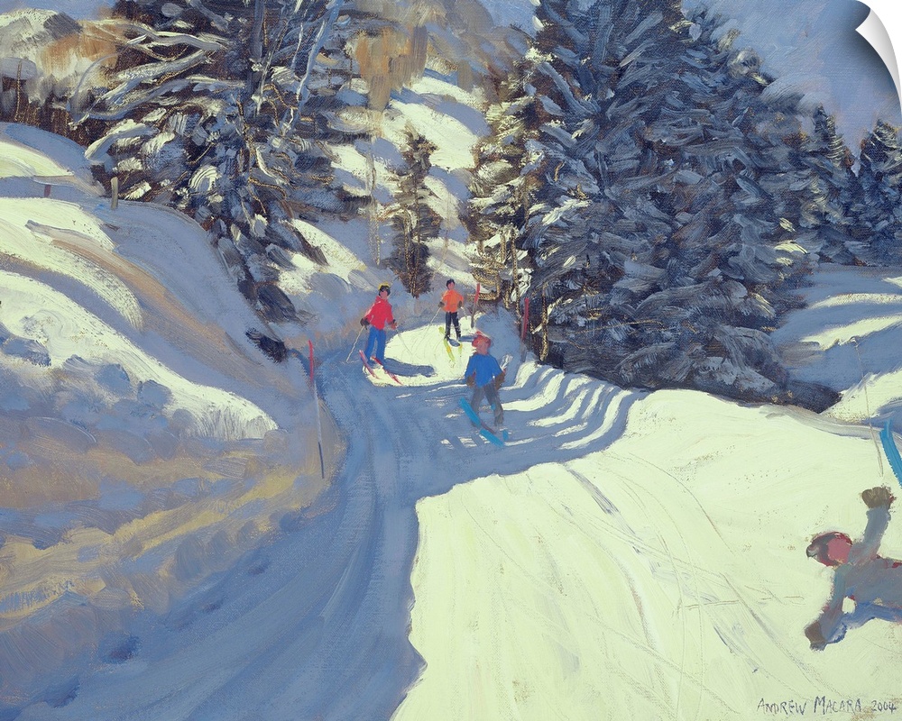 ANA223006 Ski Trail, Lofer, 2004 (oil on canvas) by Macara, Andrew ; 40.6x50.8 cm;