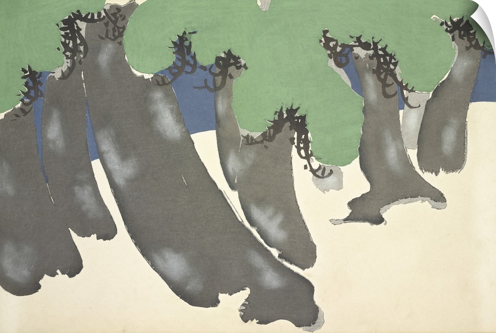 Kamisaka Sekka (1866 - 1942)  Pine Trees on the Seashore