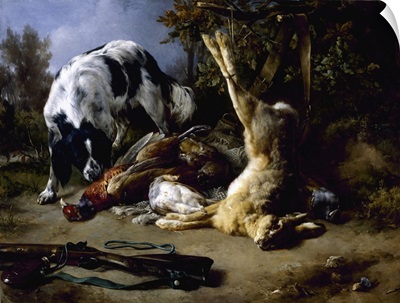Spaniel With A Still Life Of Dead Game, 1837