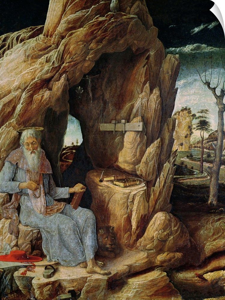 XIR170297 St. Jerome (oil on panel) by Mantegna, Andrea (1431-1506); Museu de Arte Sacra, Sao Paulo, Brazil; Italian