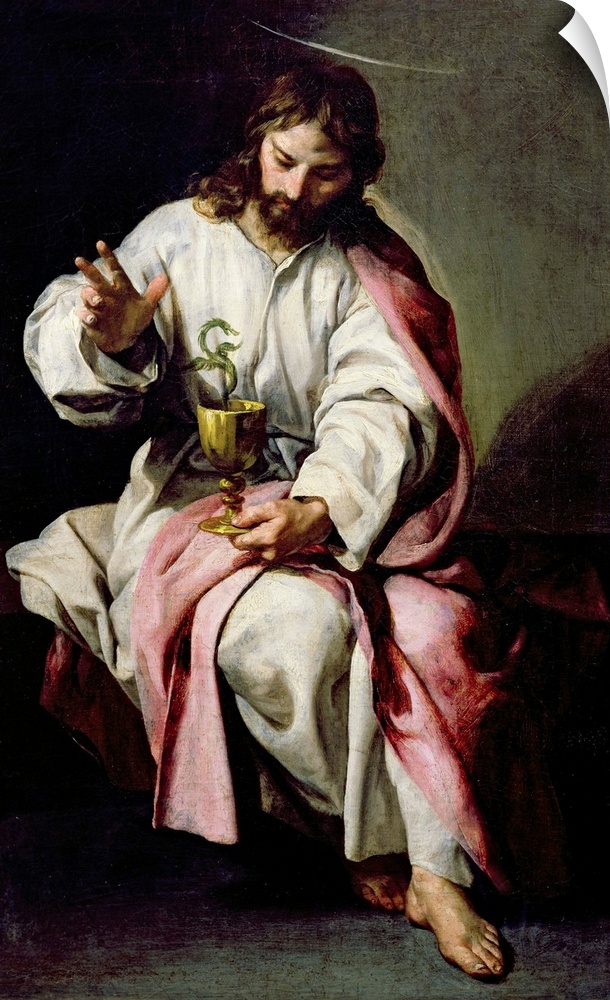 XIR223275 St. John the Evangelist and the Poisoned Cup, 1636-38 (oil on canvas) by Cano, Alonso (1601-67); 53.5x35.5 cm; L...