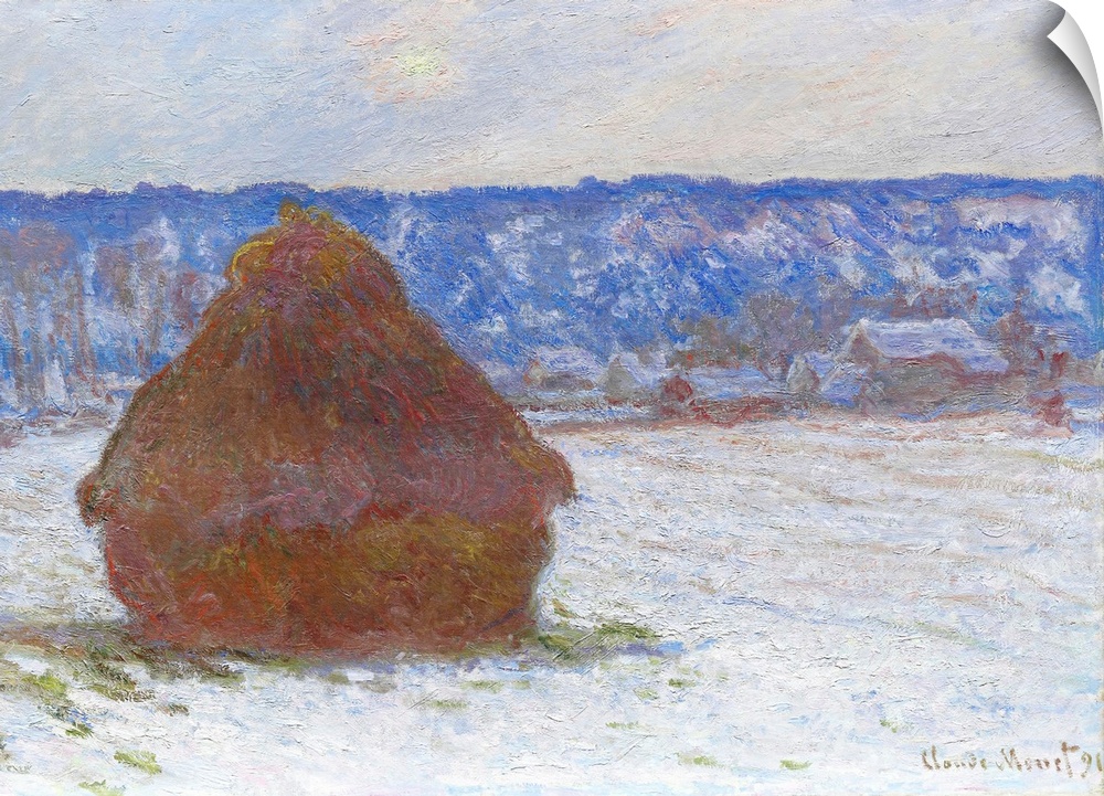 Stack of Wheat, Snow Effect, Overcast Day, 1890-91, oil on canvas.