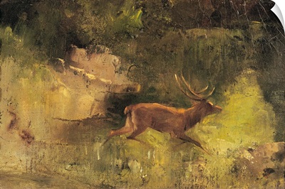 Stag Running through a Wood, c.1865