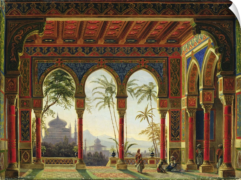 BAL329136 Stage design for the opera 'Ruslan and Lyudmila' by M. Glinka, 1842 (oil on canvas)  by Roller, Andreas Leonhard...