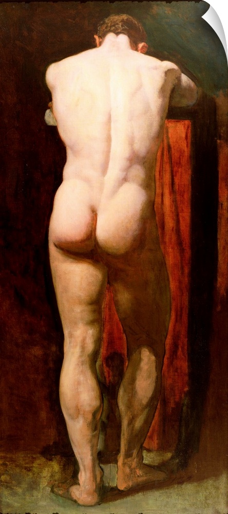 Standing Male Nude (oil on canvas) by Etty, William (1787-1849)