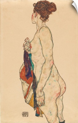 Standing Nude With A Patterned Robe, 1917