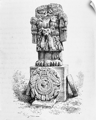 Statue of the Goddess Coatlicue, from 'The Ancient Cities of the New World,' 1887