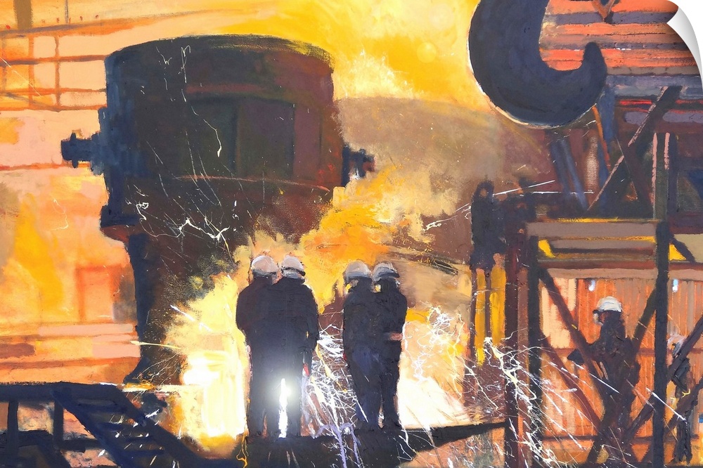 Steelworks, 2015, originally oil on canvas.