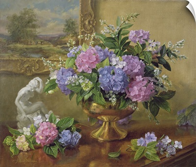 Still Life Of Hydrangeas And Lilacs