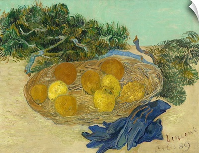 Still Life Of Oranges And Lemons With Blue Gloves, 1889