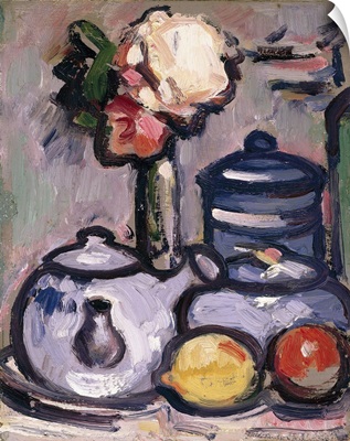 Still Life - Teapot With Flowers And Fruit, 1912