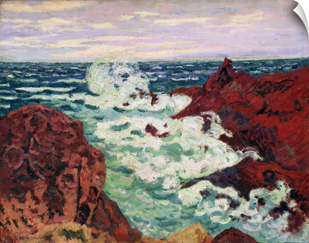 XOU27917 Storm at Agay, 1895 (oil on canvas)  by Guillaumin, Jean Baptiste Armand (1841-1927); 65.5x81 cm; Musee des Beaux...