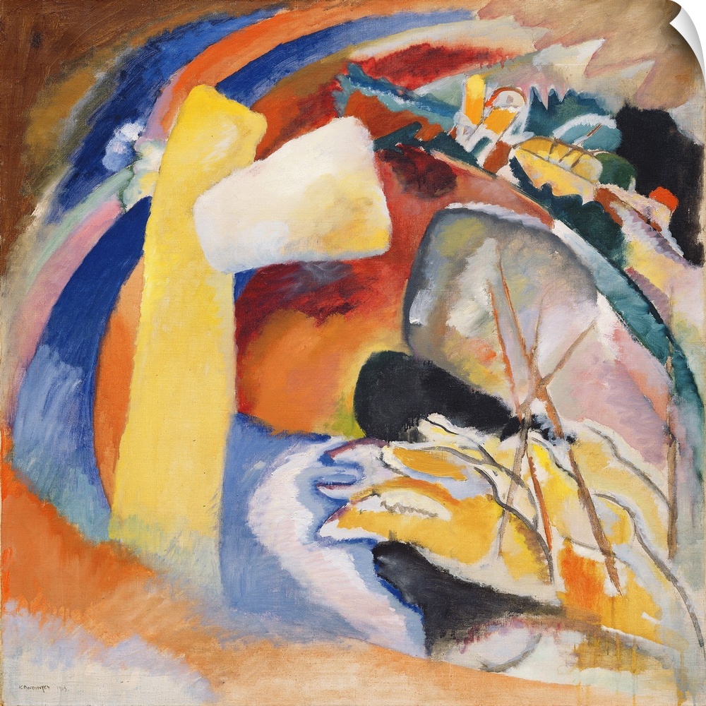 Study for Painting with White Form, 1913 (originally oil on canvas) by Kandinsky, Wassily (1866-1944)
