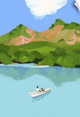 Summer Vacation In The Mountains And Boats