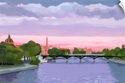 Sunset In Paris, The Seine River