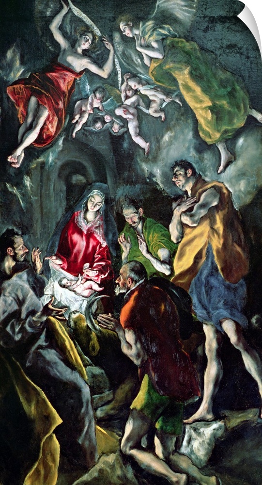 XIR38691 The Adoration of the Shepherds, from the Santo Domingo el Antiguo Altarpiece, c.1603-14 (oil on canvas)  by Greco...