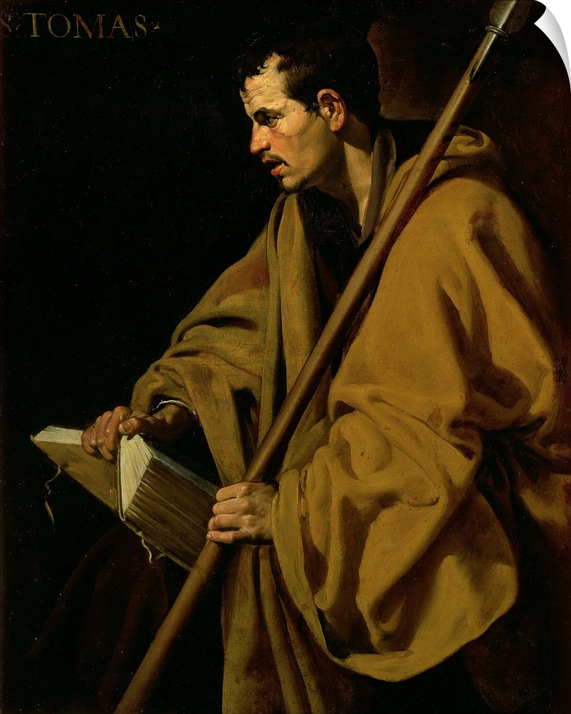 XJL60898 The Apostle St. Thomas, c.1619-20 (oil on canvas)  by Velazquez, Diego Rodriguez de Silva y (1599-1660); 94x73 cm...