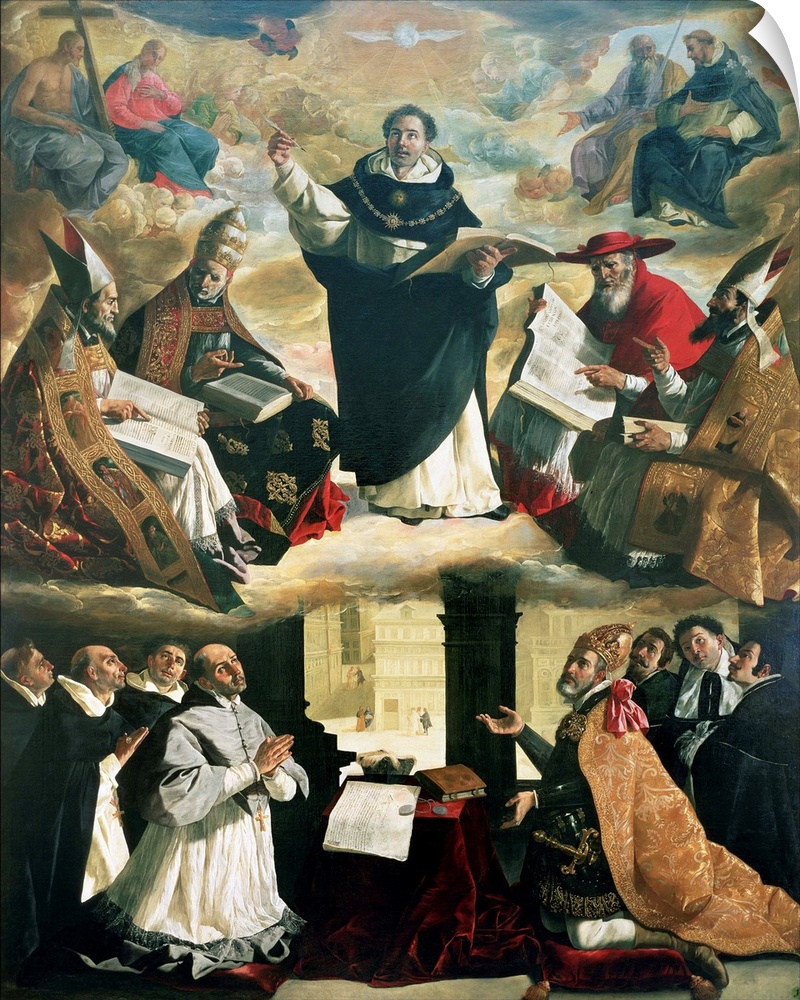 XJL54281 The Apotheosis of St. Thomas Aquinas, 1631 (oil on canvas)  by Zurbaran, Francisco de (1598-1664); 486x385 cm; Mu...