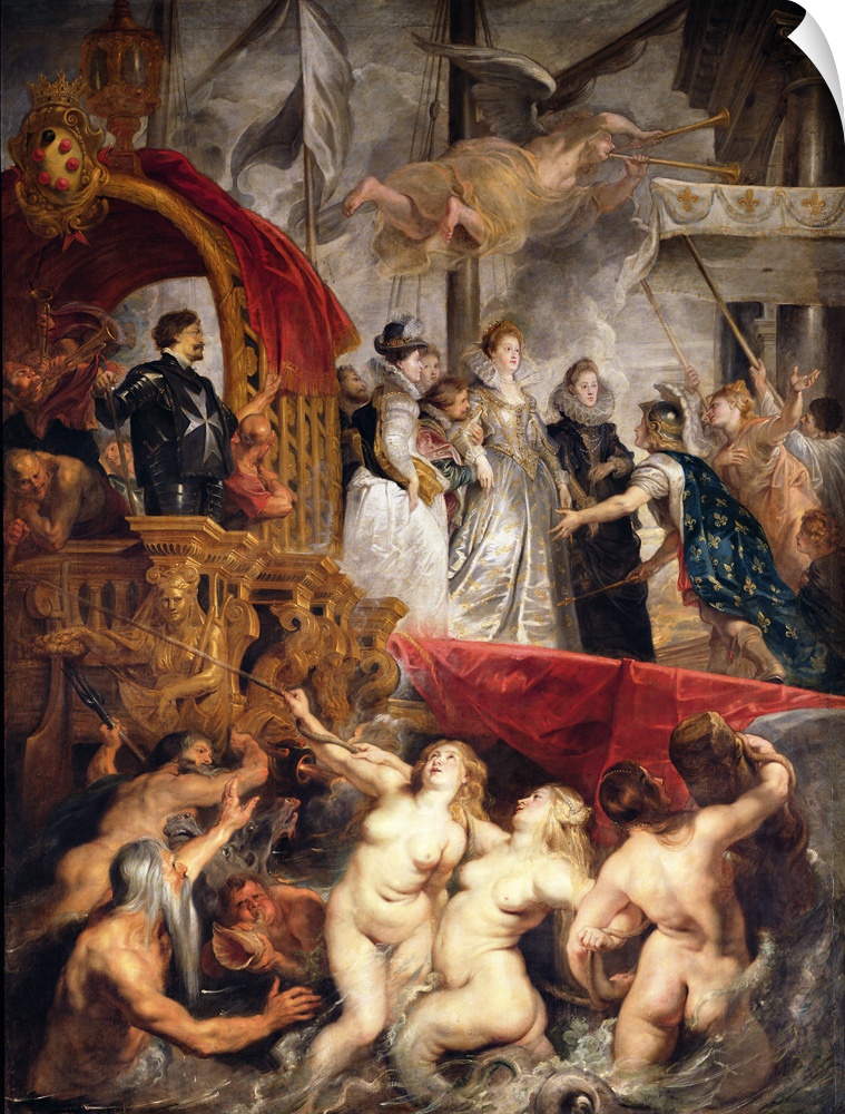 BAL2995 The Arrival of Marie de Medici in Marseilles, 3rd November 1600, 1621-25 (oil on canvas)  by Rubens, Peter Paul (1...