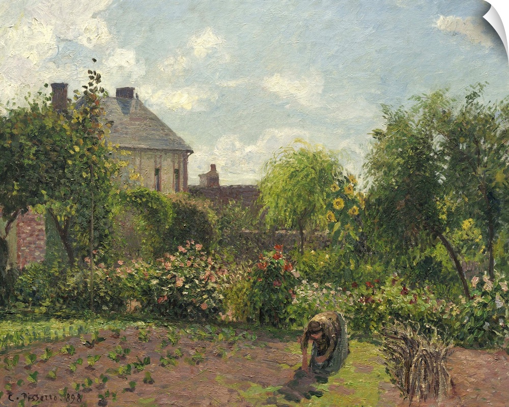 The Artist's Garden at Eragny, 1898, oil on canvas.  By Camille Pissarro (1830-1903).