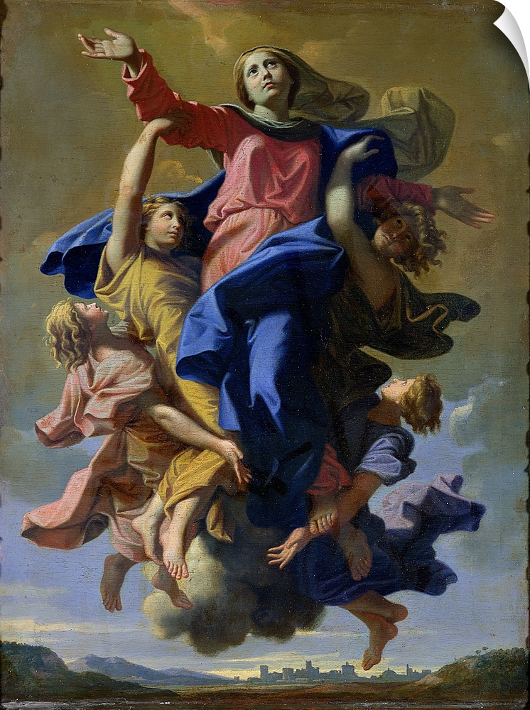 XIR142496 The Assumption of the Virgin, 1649-50 (oil on canvas)  by Poussin, Nicolas (1594-1665); 57x40 cm; Louvre, Paris,...