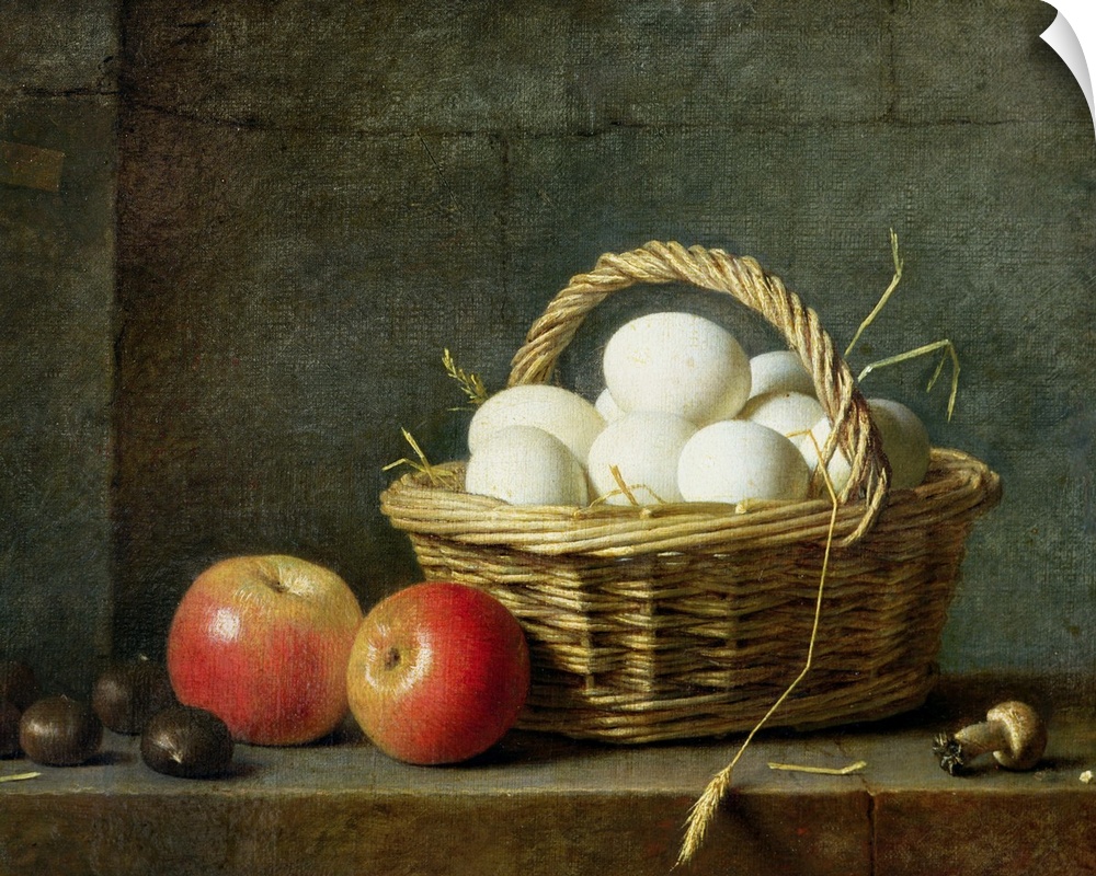 XIR231553 The Basket of Eggs, 1788 (oil on canvas)  by Roland de la Porte, Henri (1724-93); 38x48 cm; Louvre, Paris, Franc...