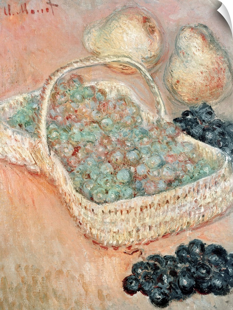 XIR205447 The Basket of Grapes, 1884 (oil on canvas)  by Monet, Claude (1840-1926); Private Collection; Giraudon; French, ...