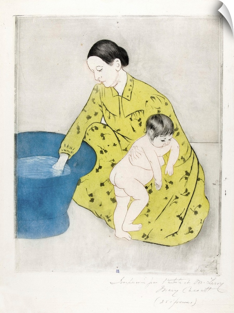 The Bath, 1890-91, colour drypoint, aquatint and softground etching from two plates, printed a la poupee, on ivory laid pa...