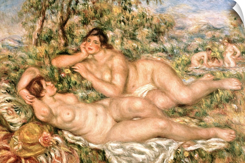 BAL413 The Bathers, c.1918-19 (oil on canvas)  by Renoir, Pierre Auguste (1841-1919); 110x160 cm; Musee d'Orsay, Paris, Fr...