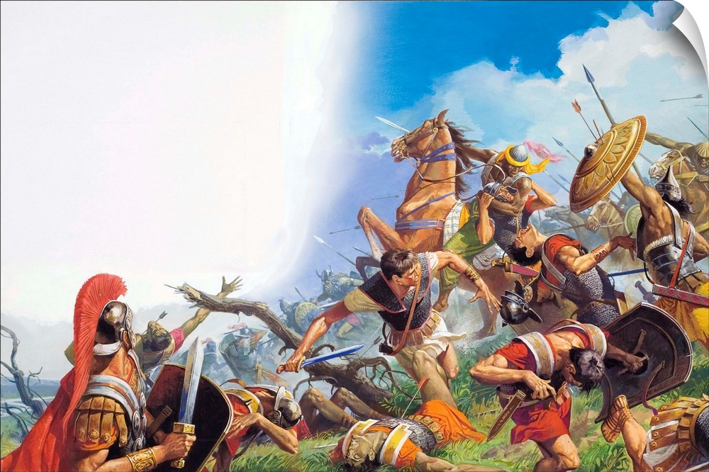 The Battle of Cannae, 216BC.  With the horrific journey over the Alps behind them, Hannibal's men embarked on devastating ...