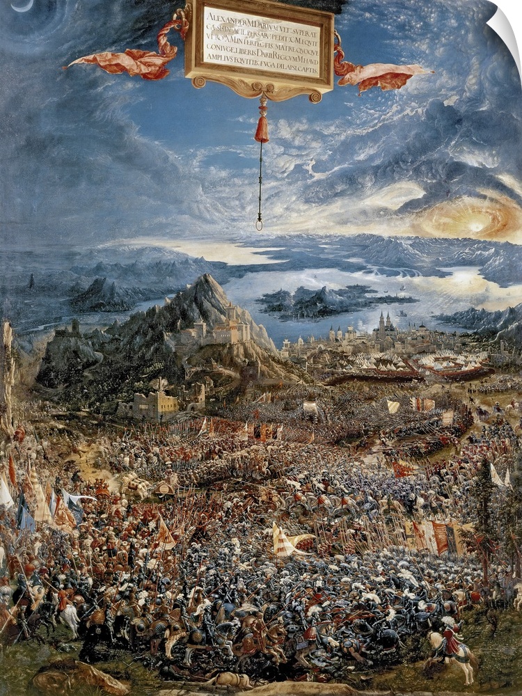 XIR3662 The Battle of Issus, or The Victory of Alexander the Great, 1529 (oil on panel)  by Altdorfer, Albrecht (c.1480-15...