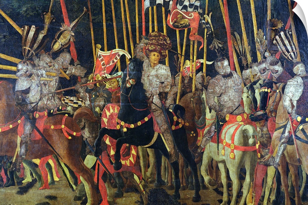 XIR50485 The Battle of San Romano in 1432, c.1456 (oil on panel)  by Uccello, Paolo (1397-1475); 182x317 cm; Louvre, Paris...
