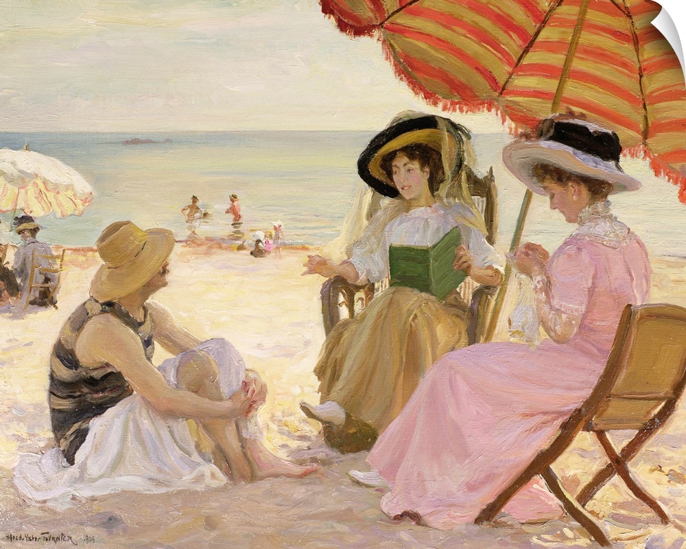BAL46319 The Beach, 1929 (oil on canvas); by Fournier, Alfred Victor (1872-1932); Waterhouse and Dodd, London, UK; French,...