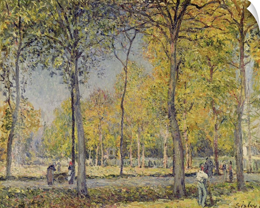 XIR159153 The Bois de Boulogne (oil on canvas)  by Sisley, Alfred (1839-99); 60x73 cm; Private Collection; Giraudon; Engli...