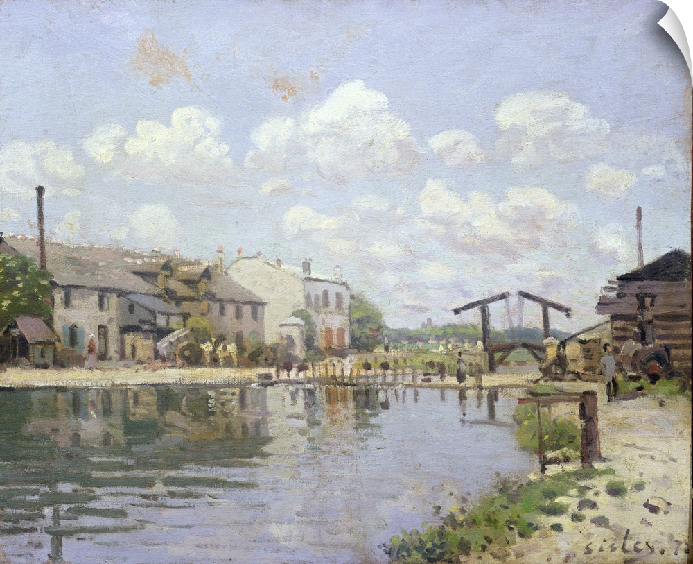 XIR8087 The Canal Saint-Martin, Paris, 1872 (oil on canvas)  by Sisley, Alfred (1839-99); 38x46.5 cm; Musee d'Orsay, Paris...