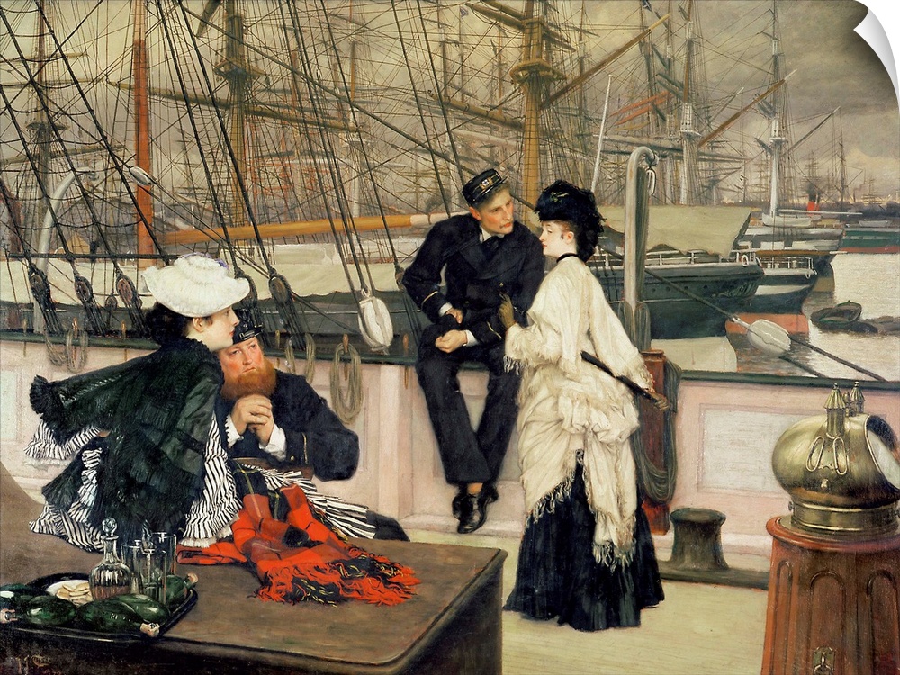 BAL17816 The Captain and the Mate, 1873 (oil on canvas)  by Tissot, James Jacques Joseph (1836-1902); 53.6x76.2 cm; Privat...
