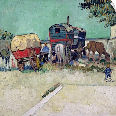 The Caravans, Gypsy Encampment near Arles, 1888