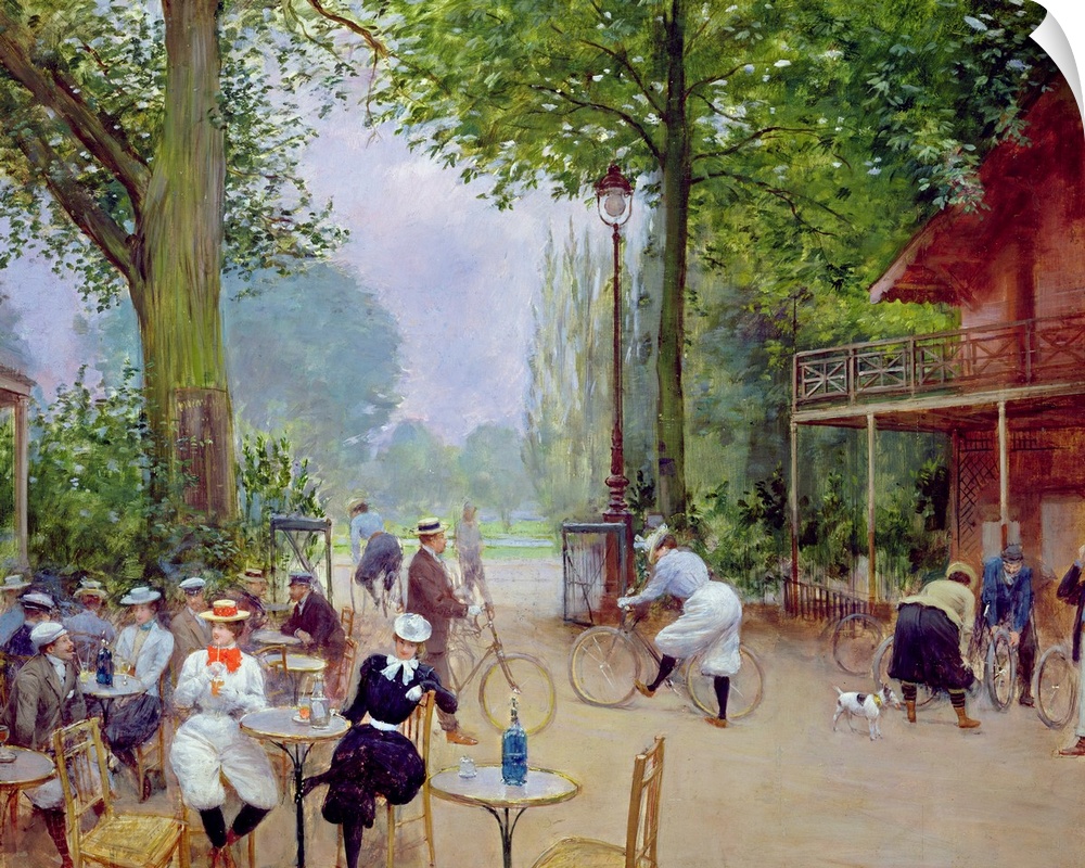 XIR32841 The Chalet du Cycle in the Bois de Boulogne, c.1900 (oil on panel)  by Beraud, Jean (1849-1935); 53.5x65 cm; Muse...