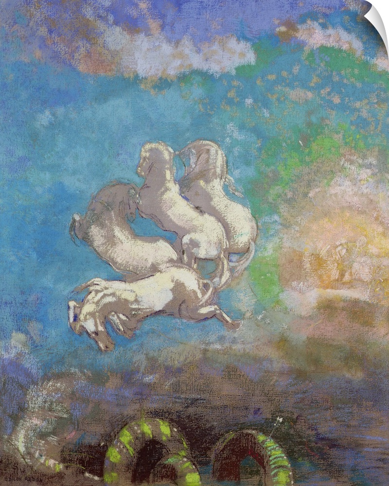 XIR50552 The Chariot of Apollo, c.1905-14 (oil and pastel on canvas)  by Redon, Odilon (1840-1916); 91.5x77 cm; Musee d'Or...
