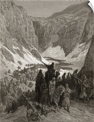 The Christian Army in the Mountains of Judea, from 'Bibliotheque des Croisades'