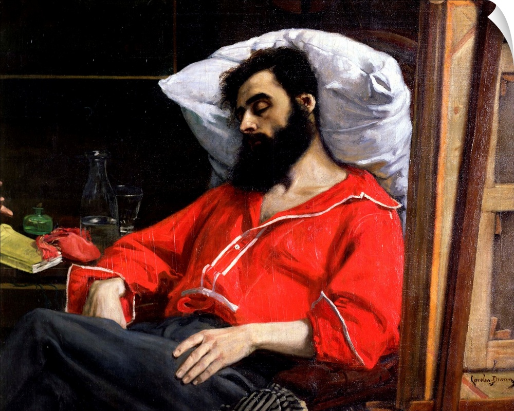 The Convalescent, or The Wounded Man, detail cut by the artist from 'The Visit to the Convalescent', c.186. Originally oil...