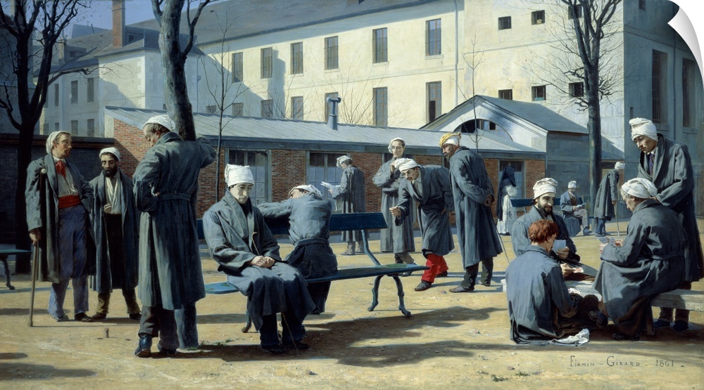 XIR36989 The Convalescents, 1861 (oil on canvas)  by Firmin-Girard, Marie Francois (1838-1921); 103x186 cm; Musee d'Orsay,...
