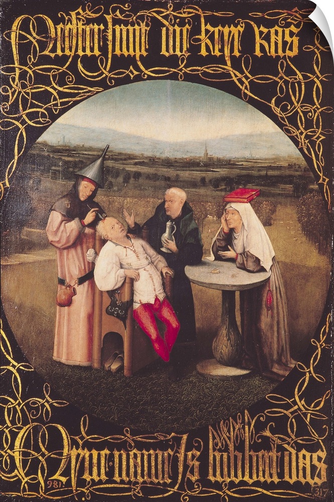 BAL3422 The Cure of Folly (oil on panel)  by Bosch, Hieronymus (c.1450-1516); 48x35 cm; Prado, Madrid, Spain; (add. info.:...
