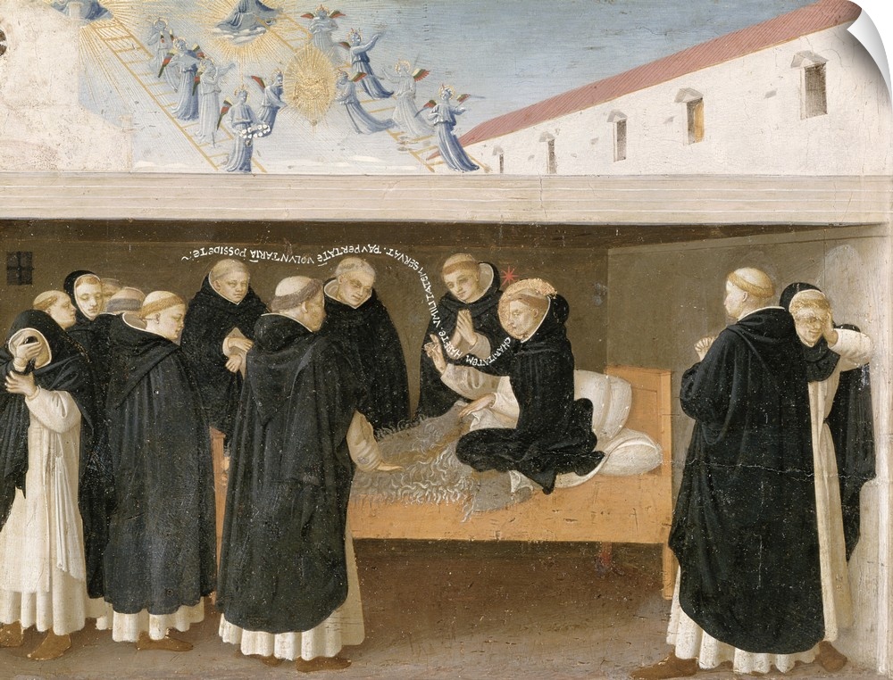 XIR214108 The Death of St. Dominic, from the predella panel of the Coronation of the Virgin, c.1430-32 (tempera on panel) ...