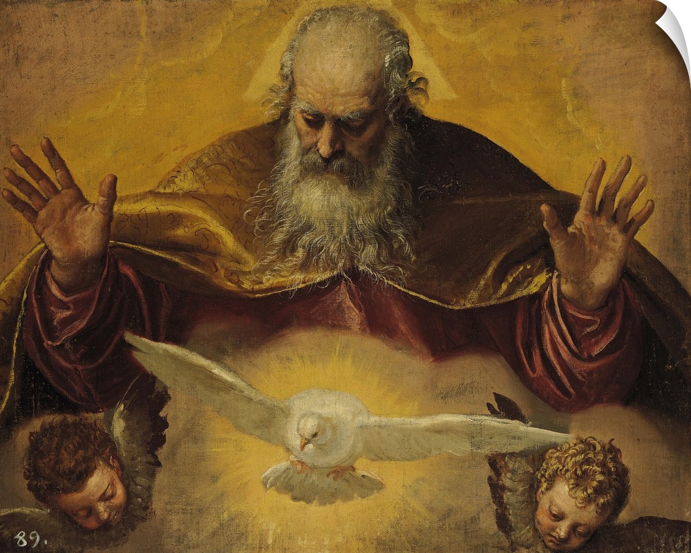 XIR109904 The Eternal Father (oil on canvas)  by Veronese, (Paolo Caliari) (1528-88); Hospital Tavera, Toledo, Spain; Ital...