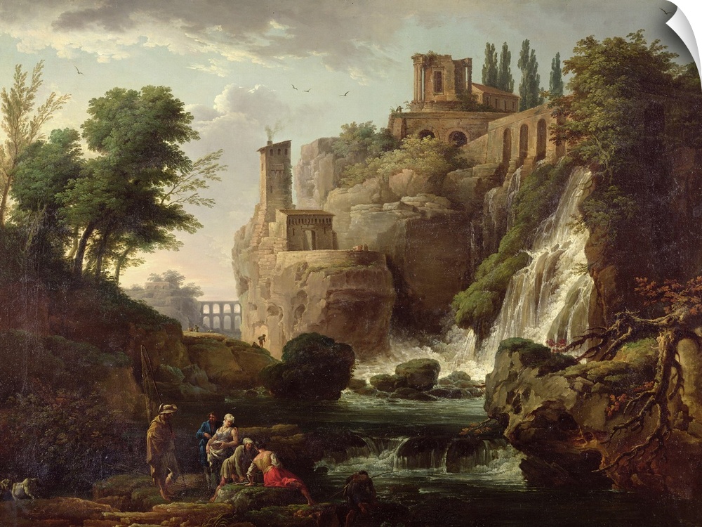 XIR222246 The Falls of Tivoli (oil on canvas) by Vernet, Claude Joseph (1714-89); 97x135 cm; Musee de la Ville de Paris, M...