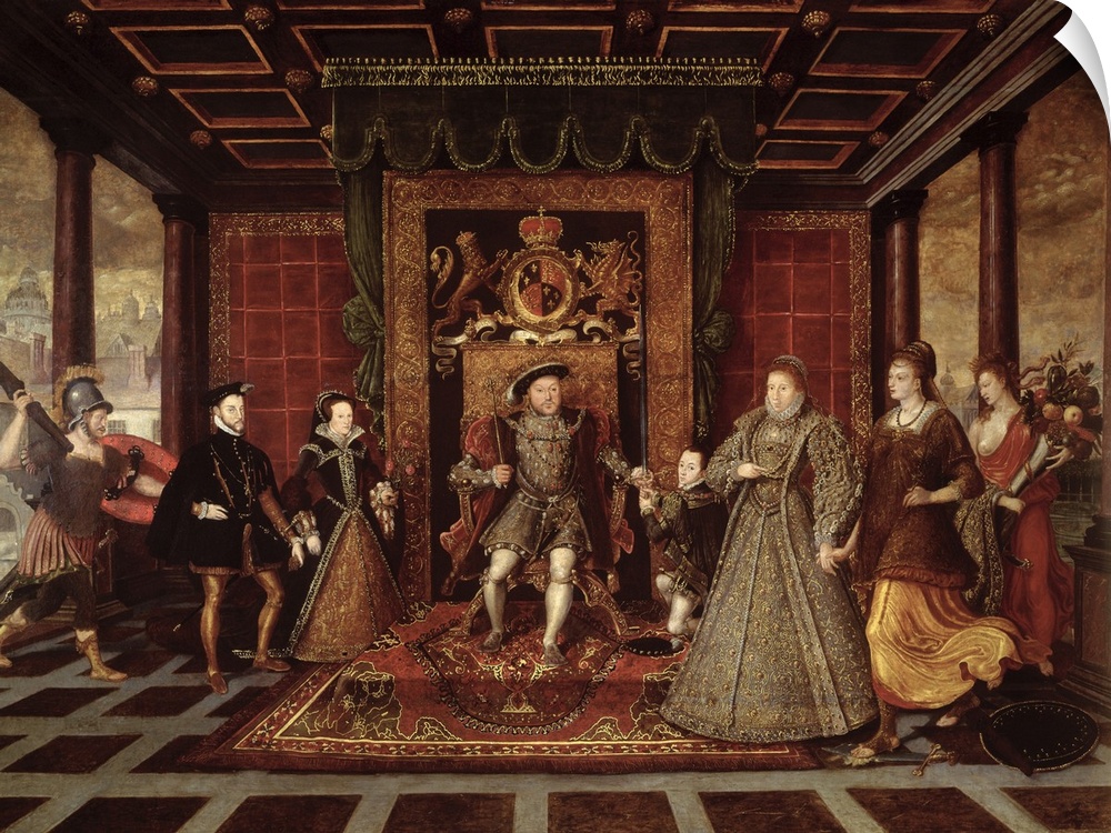 BAL72719 The Family of Henry VIII: An Allegory of the Tudor Succession, c.1570-75 (panel)  by Heere, Lucas de (1534-84); o...