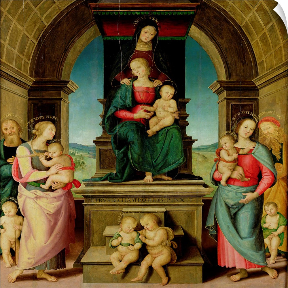 XIR43211 The Family of St. Anne, c.1507 (oil on panel); by Perugino, Pietro (c.1445-1523); 202x179 cm; Palais de Longchamp...
